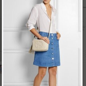 STELLA MCCARTNEY Ultra blue denim buttoned skirt